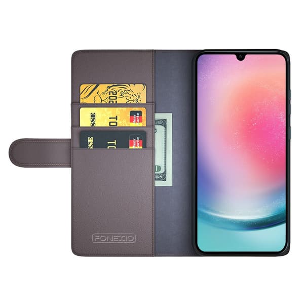 Äkta Läderfodral Samsung Galaxy A16 Brun