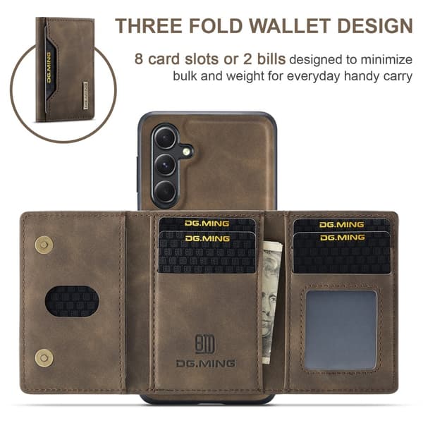 DG.MING 2 in 1 Magnetic Card Slot Case Samsung Galaxy A16 Brown