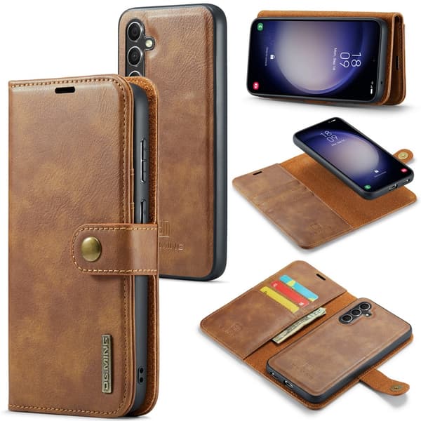 DG.MING 2-in-1 Magnet Wallet Samsung Galaxy A16 Cognac