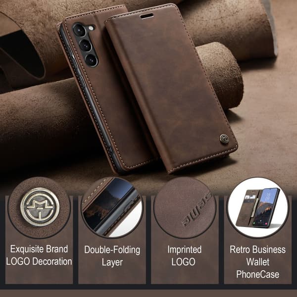 CaseMe Slim Plånboksfodral Samsung Galaxy S24 FE Brun