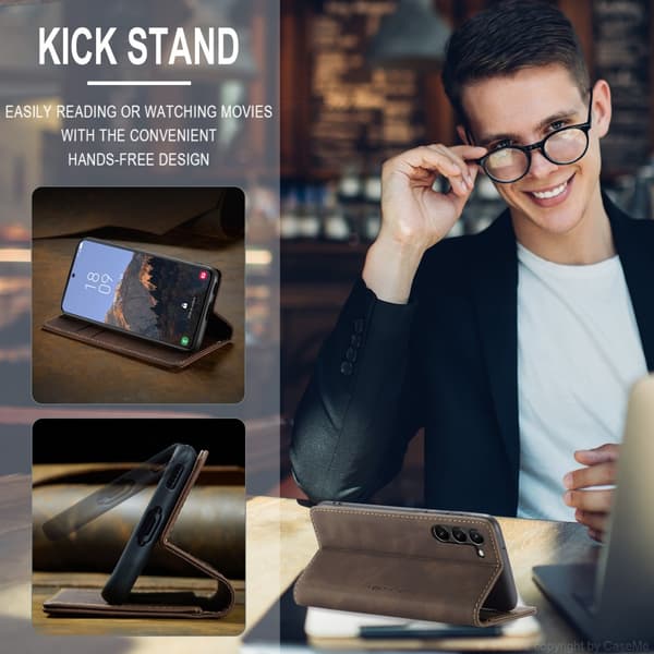 CaseMe Slim Plånboksfodral Samsung Galaxy S24 FE Brun