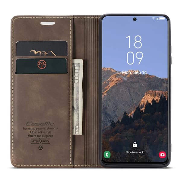 CaseMe Slim Plånboksfodral Samsung Galaxy S24 FE Brun