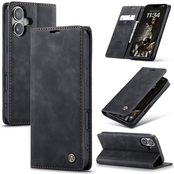 CASEME Plånboksfodral iPhone 16 Plus - Svart
