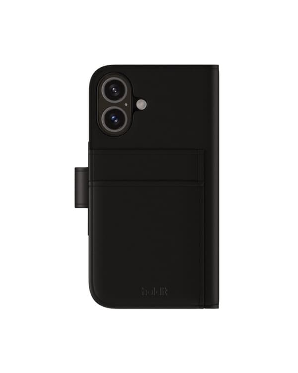Holdit Case Cover Lommebok-deksel Magnet Plus Svart til iPhone 16 Plus