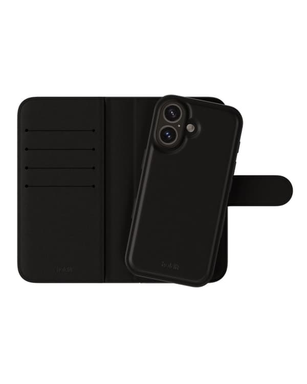 Holdit Case Cover Lommebok-deksel Magnet Plus Svart til iPhone 16 Plus