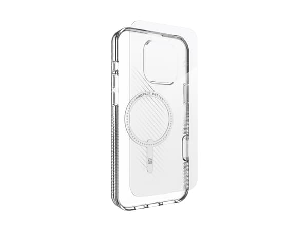 Zagg Luxe + Glass 360 - Baksidesskydd för mobiltelefon - MagSafe-kompatibilitet - grafen - klar - med skärmskyddare - för Apple iPhone 16 Pro Max