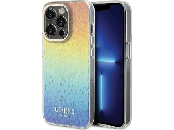 Apple iPhone 14 Pro Max Guess dėklas IML Faceted Mirror Disco Iridescent (GUHCP14XHDECMI) įvairiaspalvis