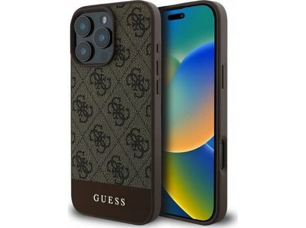 Guess GUHCP16LG4GLBR iPhone 16 Pro 6.3"brown hardcase 4G Bottom Stripe