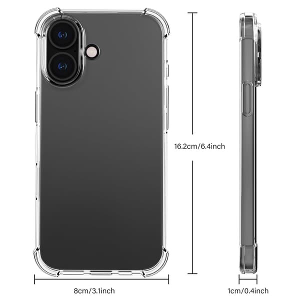iPhone 16 - Praktiskt och Stöttåligt Silikonskal