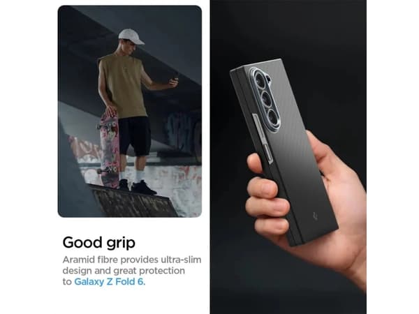 Spigen Air Skin Aramid, Omslag, Samsung, Galaxy Z Fold 6, 19,3 cm (7.6"), Svart