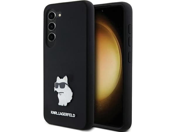 Karl Lagerfeld Kotelo Karl Lagerfeld KLHCS23SSMHCNPK Samsung Galaxy S23 kovakotelo Silikoni Choupette Metal Pin musta/musta