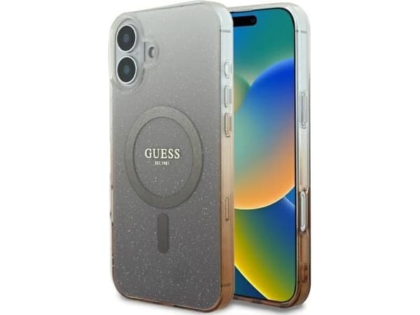 Guess Guess GUHMP16MHGRCELW iPhone 16 Plus 6.7" brązowy/brown hardcase IML Glitter Gradient MagSafe