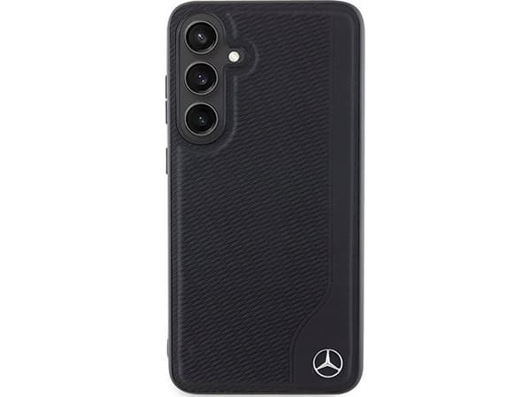 Mercedes Benz Samsung Galaxy S24 Mercedes Nahkakotelo Debossed Line MagSafe (MEHMS24S23RBGVK) musta