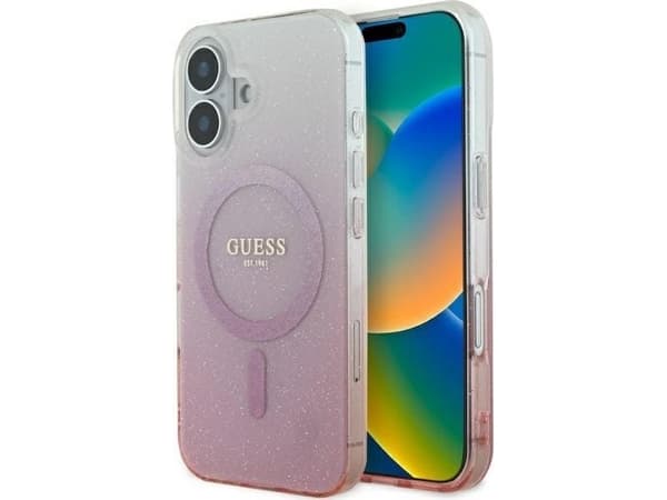 Guess Guess GUHMP16MHGRCELP iPhone 16 Plus 6.7" różowy/pink hardcase IML Glitter Gradient MagSafe