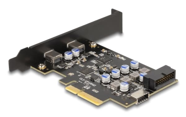 Delock - USB-adapter - PCIe 3.0 x4 låg profil - USB-C x 1 + USB x 1 + USB 3.0 (internt) x 1