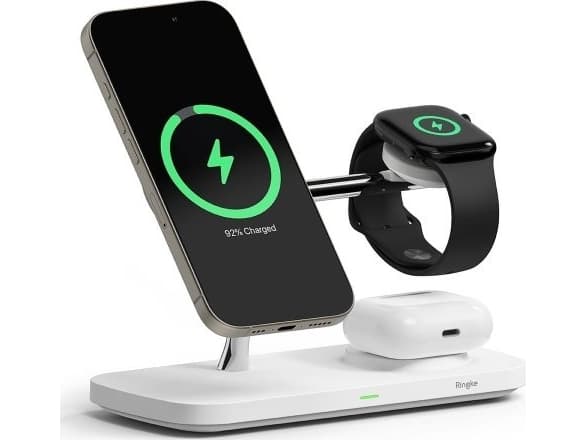 Ładowarka Ringke 3IN1 QI2 MAGNETIC MAGSAFE WIRELESS CHARGER WHITE
