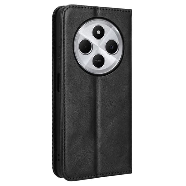 Vintage Lommebok-deksel til Xiaomi Redmi 14C - Svart