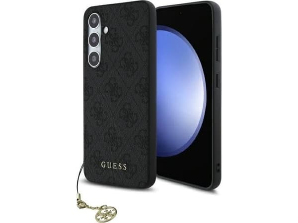 Guess GUHCS24FEGF4GGR Samsung Galaxy S24 FE S721 dėklas telefonui pilkos spalvos hardcase 4G Charms Collection