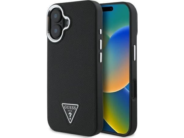 Guess GUHMP16MPGTSPSK Apple iPhone 16 Plus 6.7" dėklas telefonui juodos spalvos hardcase Grained Triangle MagSafe