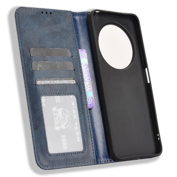 Vintage Plånboksfodral Till Xiaomi Redmi 14C - Blå