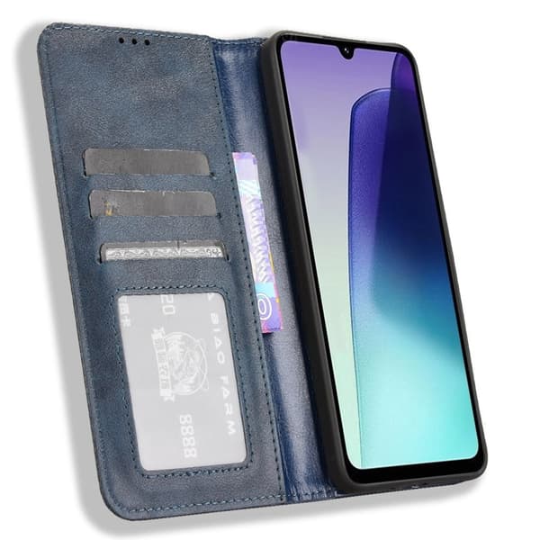 Vintage Plånboksfodral Till Xiaomi Redmi 14C - Blå