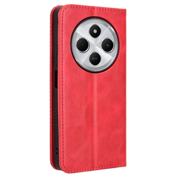 Vintage Plånboksfodral Till Xiaomi Redmi 14C - Röd