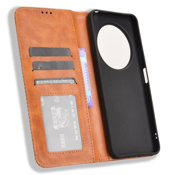 Vintage Plånboksfodral Till Xiaomi Redmi 14C - Brun