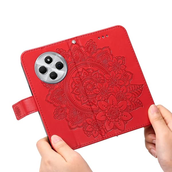 Til Xiaomi Redmi 14C Tegnebogsetui med Blomstermønster og Standerfunktion