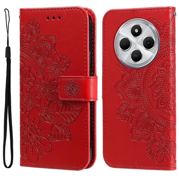 Til Xiaomi Redmi 14C Tegnebogsetui med Blomstermønster og Standerfunktion