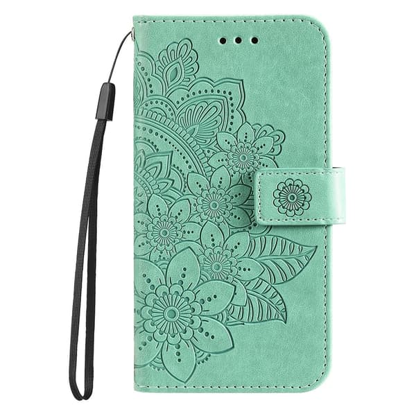 Till Xiaomi Redmi 14C Plånboksfodral med Blommigt Mönster - Grön