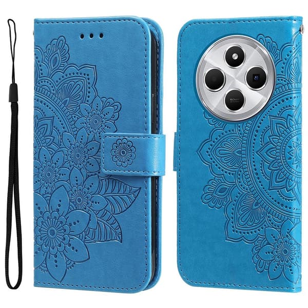 Til Xiaomi Redmi 14C Tegnebogsetui med Blomstermønster og Standerfunktion