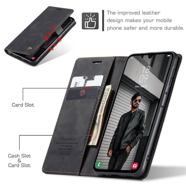 CASEME Retro Pung Taske til Samsung Galaxy A16 - Sort