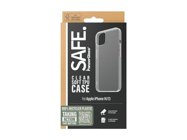 PanzerGlass SAFE. by ® TPU Case Transparent iPhone 14 | 13, Cover, Apple, Apple - iPhone 14, Apple - iPhone 13, Transparent
