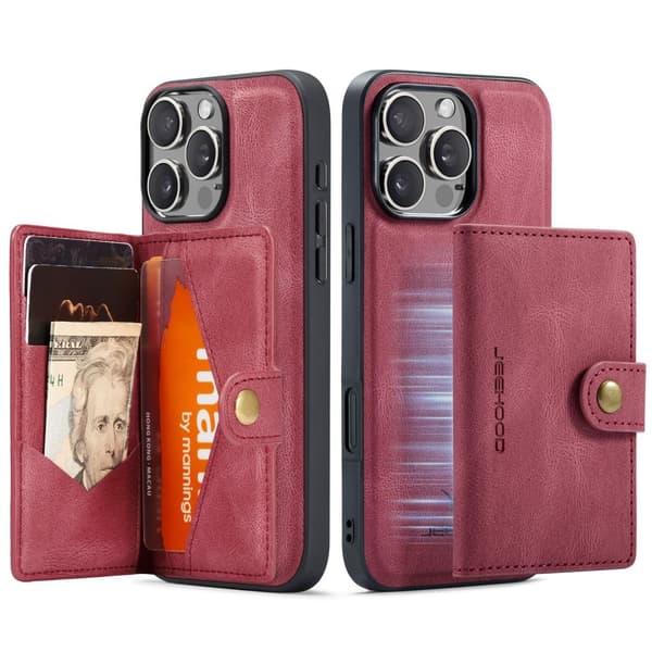 iPhone 16 Pro - Leman "JEEHOOD" Magnetiskt Skal med Stil och Funktion! Röd