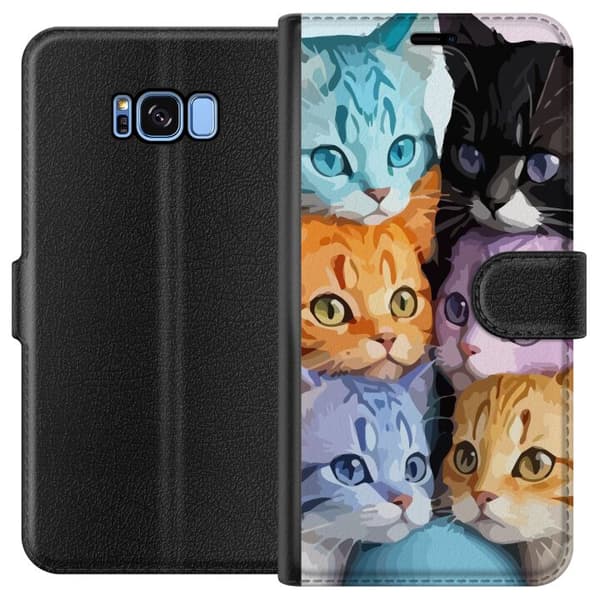 Samsung Galaxy S8 Tegnebogsetui Farverige Katte