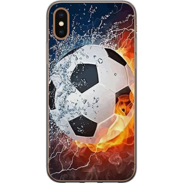 Apple iPhone X Genomskinligt Skal Fotboll Eld