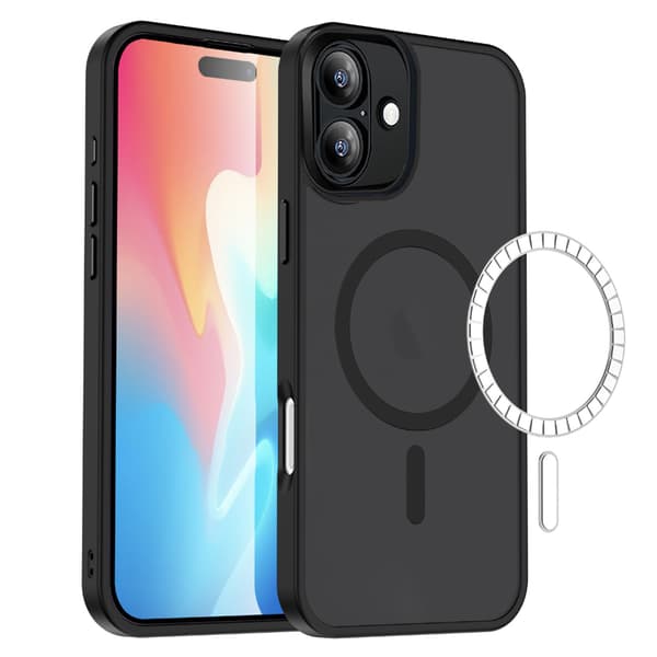 iPhone 16 Skal - Translucent Baksida med Perfekt Passform & Magnetiskt Grepp