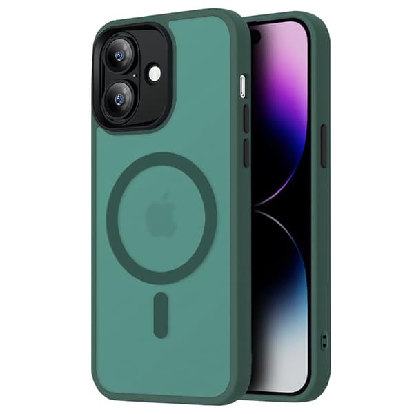 iPhone 16 Skal - Translucent Baksida med Perfekt Passform & Magnetiskt Grepp