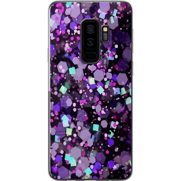 Samsung Galaxy S9+ Gennemsigtig cover Lilla Glitter
