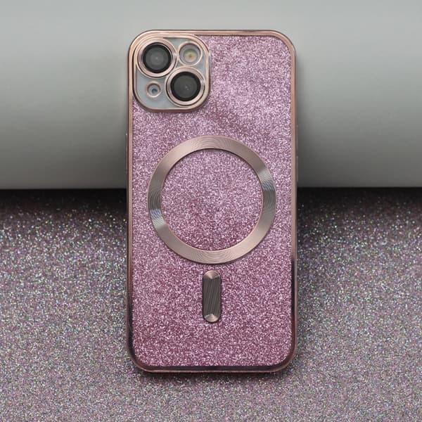 iPhone 13 Mobilskal MagSafe Glitter Chrome - Rosa