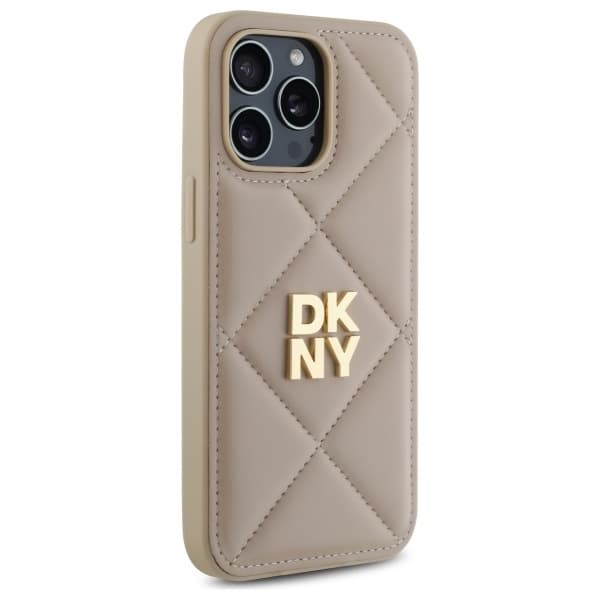 DKNY iPhone 14 Pro Max Mobilskal Quilted Stack Logo - Beige