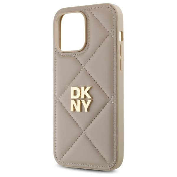 DKNY iPhone 14 Pro Max Mobilskal Quilted Stack Logo - Beige