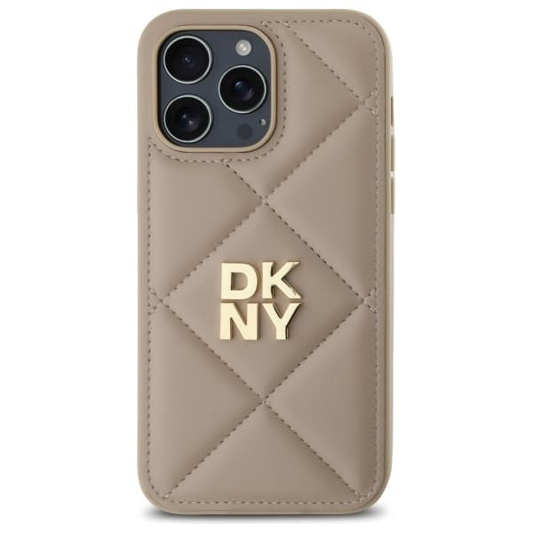 DKNY iPhone 14 Pro Max Mobilskal Quilted Stack Logo - Beige