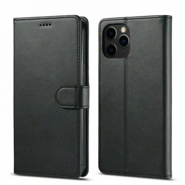 Plånboksfodral i läderimitation med kortfack till iPhone 16 Pro, Svart