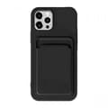 Miniatyrbilde 1 av 2: Silikon mobildeksel med kortholder til iPhone 16 Plus, svart