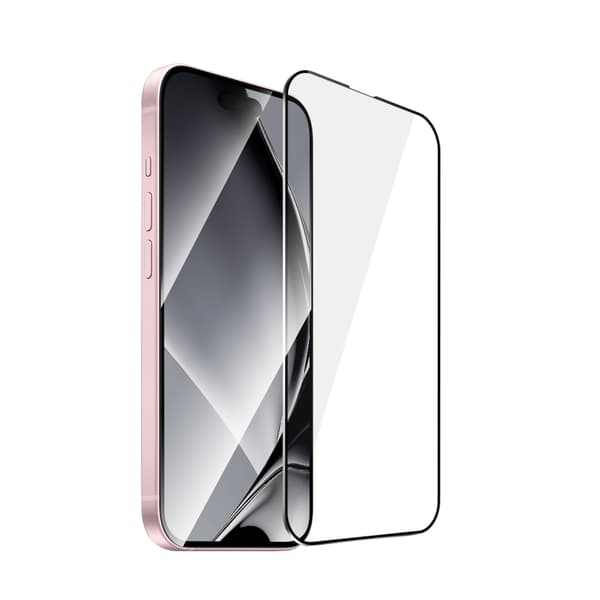 Skjermbeskytter i herdet glass med metallkant, iPhone 15