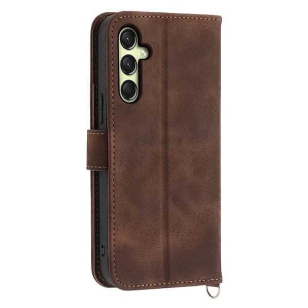 Till Samsung Galaxy A16 5G / A16 4G Fodral med Blommönster Plånboksfodral - Brun
