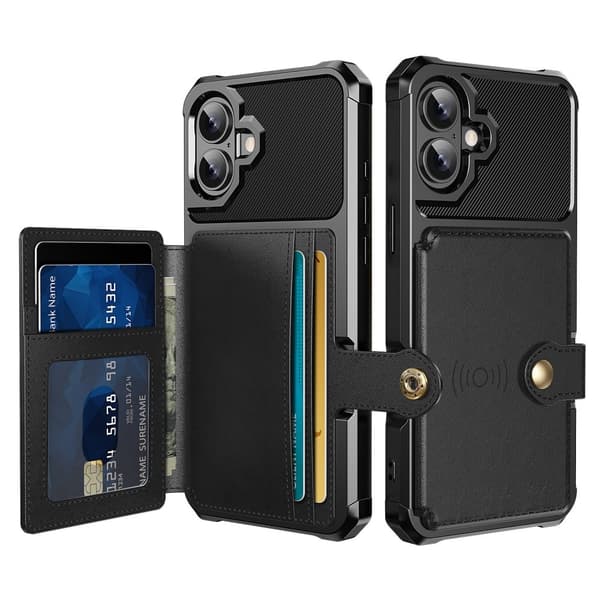 Skyddande och Stilrent - Plånboksskal för iPhone 16 med Magnetisk Baksida