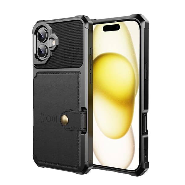 Lyxigt Plånboksskal för iPhone 16 Plus - Praktisk Funktion med en Stilren Design