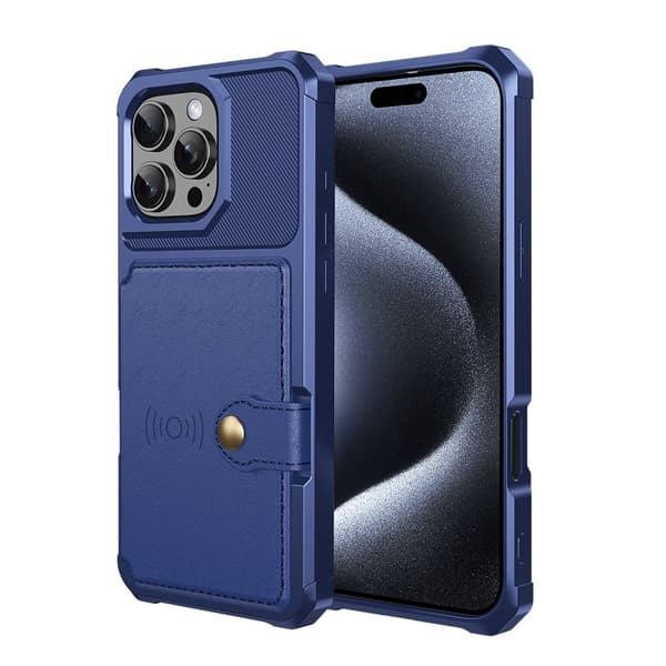 Elegant Skyddande Skal med Kortfack för iPhone 16 Pro